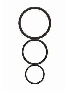 Zestaw pierścieni erekcyjnych na penisa Flat Cock Ring Set - Black - Pierścienie erekcyjne niewibrujące - 1
