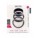Pierścienie erekcyjne Flat Cock Ring Set Black - spłaszczony profil silikonowy, zestaw 3 rozmiarów (3,5 cm / 4 cm / 4,5 cm) - 2