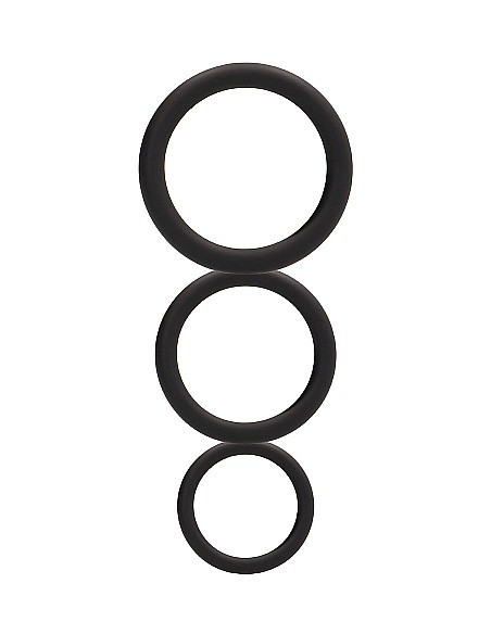 Zestaw pierścieni erekcyjnych na penisa Round Cock Ring Set - Black - Pierścienie erekcyjne niewibrujące - 1