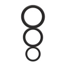Zestaw pierścieni erekcyjnych na penisa Round Cock Ring Set - Black - 1