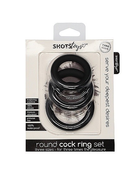 Zestaw pierścieni erekcyjnych na penisa Round Cock Ring Set - Black - Pierścienie erekcyjne niewibrujące - 2