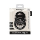 Zestaw pierścieni erekcyjnych na penisa Round Cock Ring Set - Black - 2