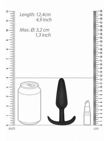 Korek analny zatyczka GILLES medium cork butt-plug with handles - Black - Korki analne pozostałe - 3