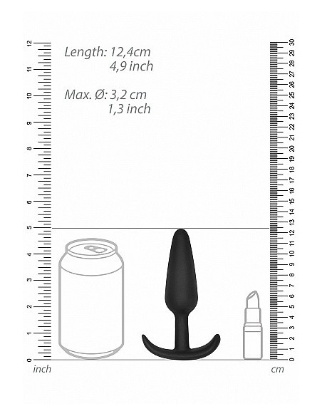 Korek analny zatyczka GILLES medium cork butt-plug with handles - Black - Korki analne pozostałe - 3