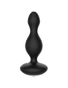 Wibrujący korek analny E-Stimulation Vibrating Buttplug - Black - Kulki i korki analne wibrujące - 1