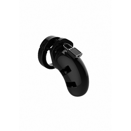 Pas cnoty Man|Cage Model 01 - klatka z poliwęglanu, średnica wewnętrzna 3,5 cm, długość 9 cm, pierścienie 4,5-6 cm - 1