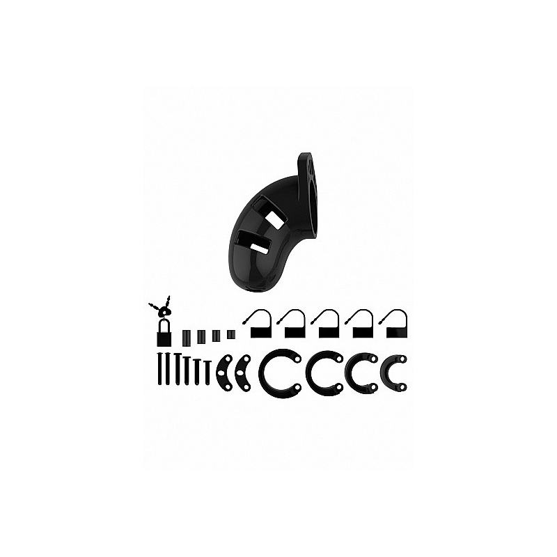 Pas cnoty Man|Cage Model 01 - klatka z poliwęglanu, średnica wewnętrzna 3,5 cm, długość 9 cm, pierścienie 4,5-6 cm - 3