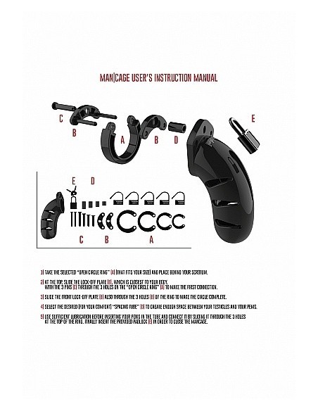 Klatka na penisa Model 02 - Chastity - 3.5" - Cock Cage - Black - Klatki na penisa - 4