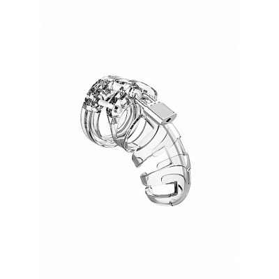 Klatka erekcyjna Man|Cage Model 02 - przezroczysty poliwęglan, długość 9 cm, pierścienie 4,5-6 cm - 1
