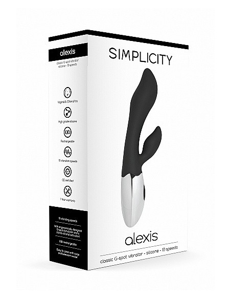 Wibrator króliczek ALEXIS Classic G-spot vibrator - Black - Wibratory Króliczki - 2