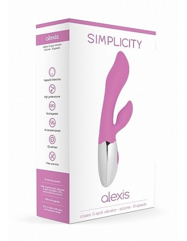 Wibrator króliczek ALEXIS Classic G-spot vibrator - Pink - Wibratory Króliczki - 2
