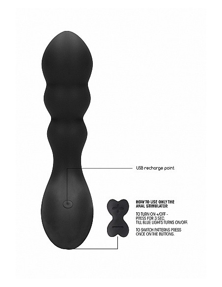 Wibrator analny CAINE Anal vibrator - Black - Masażery i stymulatory prostaty - 10
