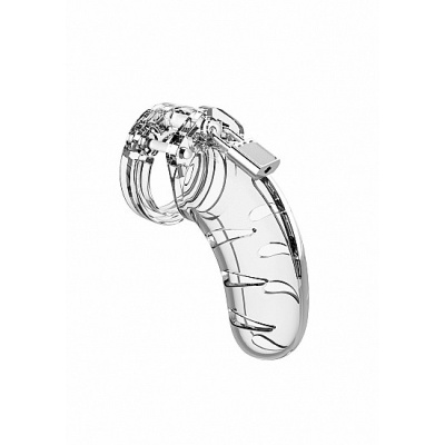 Klatka erekcyjna Model 03 Chastity - trójelementowa, przezroczysta konstrukcja z poliwęglanu, długość 11,43 cm - 1