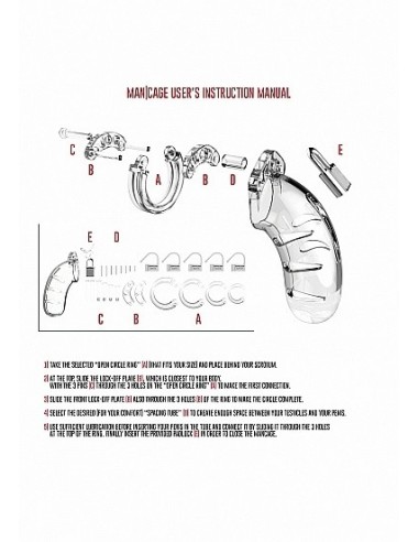 Klatka na penisa Model 06 - Chastity - 5.5" - Cock Cage - Transparent - Klatki na penisa - 4