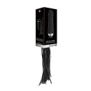 Pejcz do klapsów Black Whip with Realistic Silicone Dildo - Black - 2