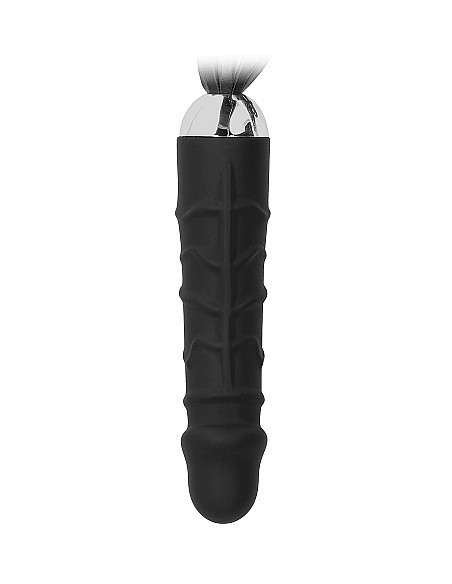 Pejcz do klapsów Black Whip with Realistic Silicone Dildo - Black - Baty, pejcze i packi - 3