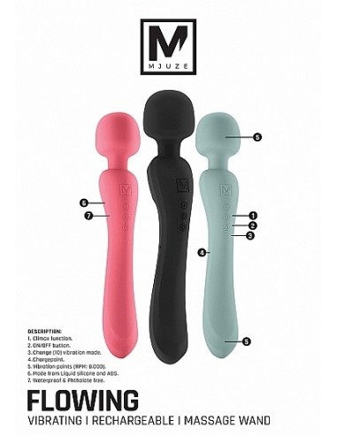 Masażer wand Flowing Pink - Wibratory Magic Wand - 5