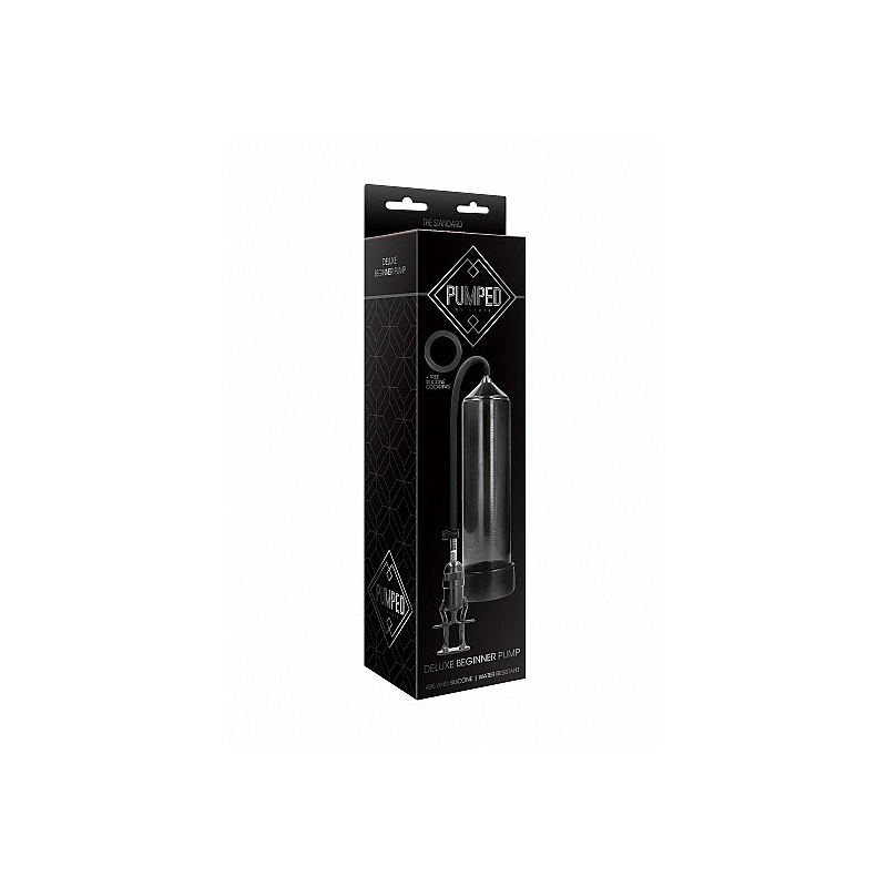 Pompa próżniowa do penisa Deluxe Beginner Pump Black - manualna, z uchwytem palcowym i zaworem szybkiego spustu, cylinder 23 × 6 - 2