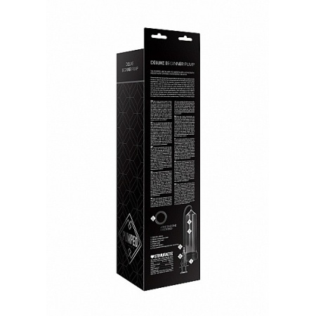 Pompa próżniowa do penisa Deluxe Beginner Pump Black - manualna, z uchwytem palcowym i zaworem szybkiego spustu, cylinder 23 × 6 - 3