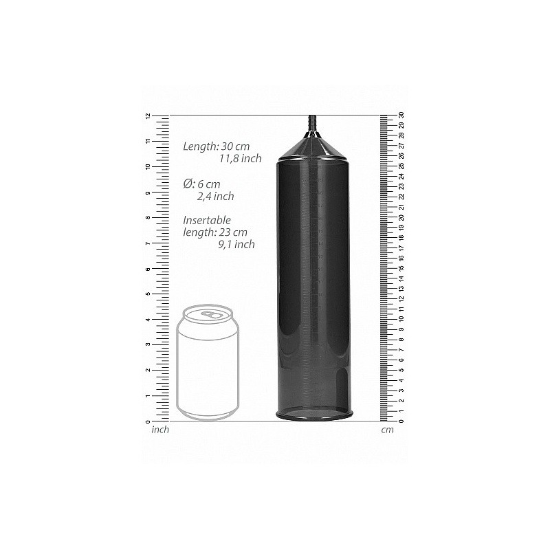 Pompa próżniowa do penisa Deluxe Beginner Pump Black - manualna, z uchwytem palcowym i zaworem szybkiego spustu, cylinder 23 × 6 - 4