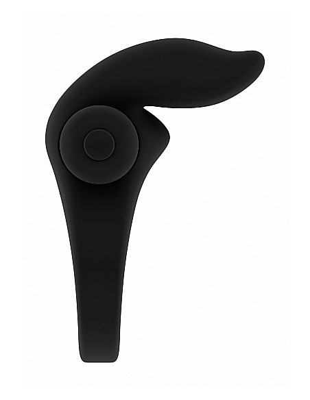 Pierścien erekcyjny wibrujący Bunny with Stimulating Ears- Czarny - Pierścienie erekcyjne wibrujące - 6