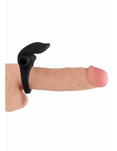 Pierścien erekcyjny wibrujący Bunny with Stimulating Ears- Czarny - Pierścienie erekcyjne wibrujące - 8