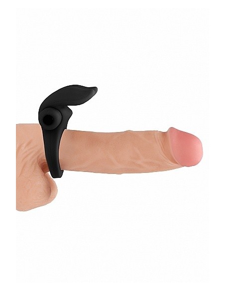 Pierścien erekcyjny wibrujący Bunny with Stimulating Ears- Czarny - Pierścienie erekcyjne wibrujące - 8