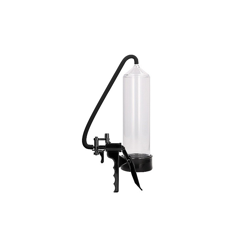 Pompa próżniowa męska Elite Beginner Pump Transparent - manualna, cylinder 23 cm, spust pistoletowy - 1