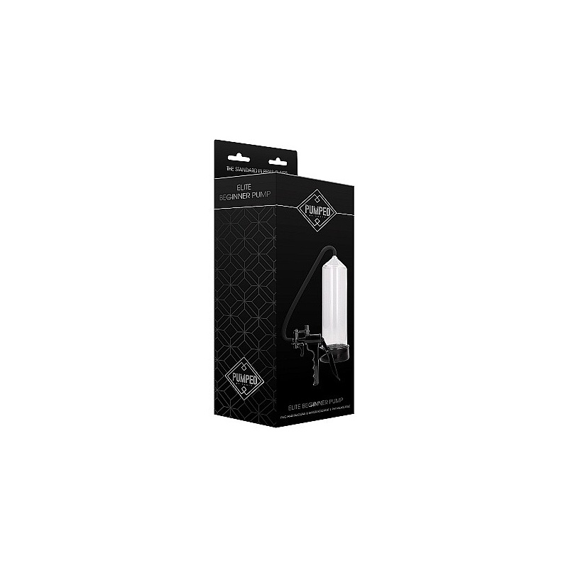 Pompa próżniowa męska Elite Beginner Pump Transparent - manualna, cylinder 23 cm, spust pistoletowy - 2