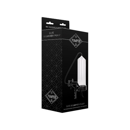 Pompa próżniowa męska Elite Beginner Pump Transparent - manualna, cylinder 23 cm, spust pistoletowy - 2