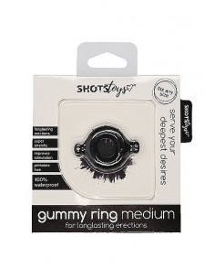 Pierścień na Penisa na penisa Gummy Ring - Medium - Black - Pierścienie erekcyjne niewibrujące - 1 2