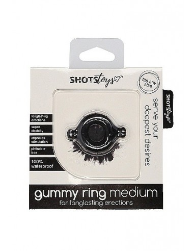 Pierścień na Penisa na penisa Gummy Ring - Medium - Black - Pierścienie erekcyjne niewibrujące - 2