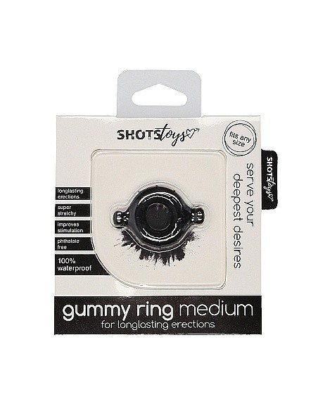 Pierścień na Penisa na penisa Gummy Ring - Medium - Black - Pierścienie erekcyjne niewibrujące - 2