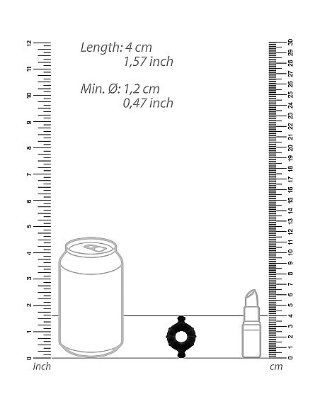 Pierścień na Penisa na penisa Gummy Ring - Medium - Black - Pierścienie erekcyjne niewibrujące - 4