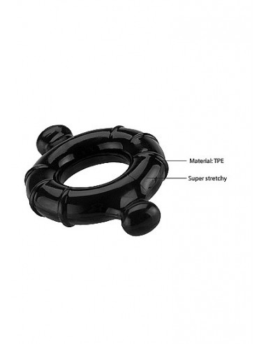 Pierścień na Penisa na penisa Gummy Ring - Medium - Black - Pierścienie erekcyjne niewibrujące - 7