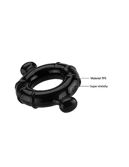 Pierścień na Penisa na penisa Gummy Ring - Medium - Black - Pierścienie erekcyjne niewibrujące - 7