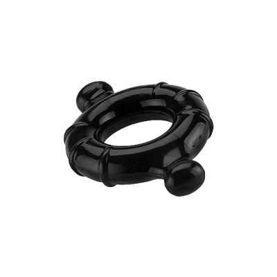 Pierścień erekcyjny Gummy Ring Large Black - elastyczny TPE, średnica wewnętrzna 1,7 cm - 1