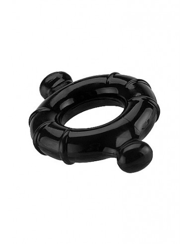 Pierścień na Penisa na penisa Gummy Ring - Large - Black - Pierścienie erekcyjne niewibrujące - 1