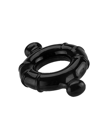 Pierścień na Penisa na penisa Gummy Ring - Large - Black - Pierścienie erekcyjne niewibrujące - 1