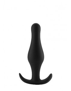 Korek analny zatyczka Butt Plug with Handle - Small - Black - Korki analne silikonowe - 1