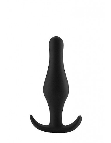 Korek analny zatyczka Butt Plug with Handle - Small - Black - Korki analne silikonowe - 1