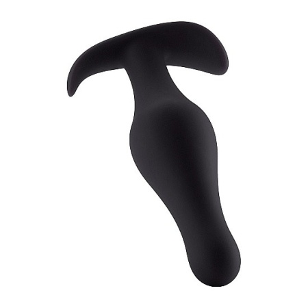 Korek analny z uchwytem Butt Plug with Handle Small Black - silikon medyczny, dł. 9,5 cm, maks. śred. 2,8 cm - 2
