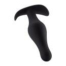 Korek analny z uchwytem Butt Plug with Handle Small Black - silikon medyczny, dł. 9,5 cm, maks. śred. 2,8 cm - 2