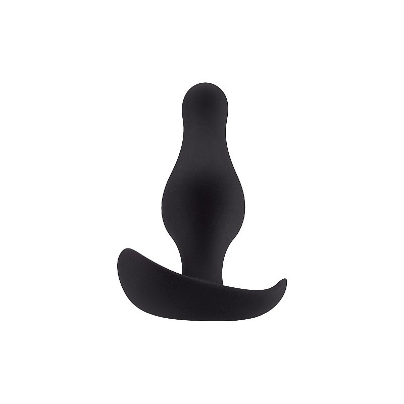 Korek analny z uchwytem Butt Plug with Handle Small Black - silikon medyczny, dł. 9,5 cm, maks. śred. 2,8 cm - 3