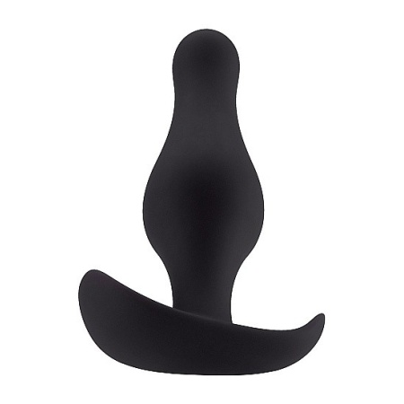Korek analny z uchwytem Butt Plug with Handle Small Black - silikon medyczny, dł. 9,5 cm, maks. śred. 2,8 cm - 3