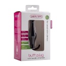Korek analny z uchwytem Butt Plug with Handle Small Black - silikon medyczny, dł. 9,5 cm, maks. śred. 2,8 cm - 4