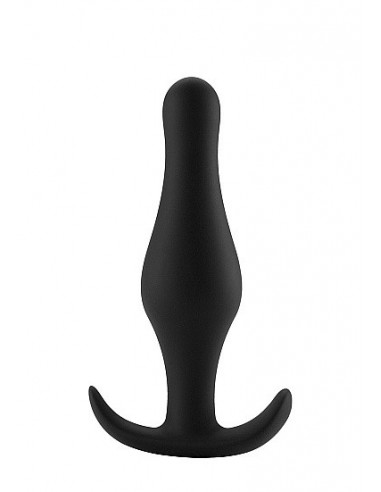 Korek analny zatyczka Butt Plug with Handle - Medium - Black - Korki analne silikonowe - 1