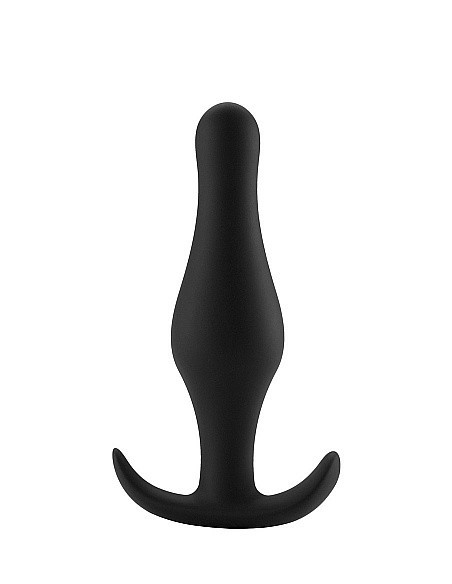 Korek analny zatyczka Butt Plug with Handle - Medium - Black - Korki analne silikonowe - 1