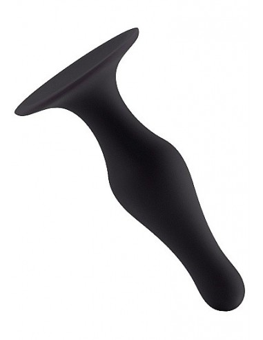 Korek analny zatyczka Butt Plug with Suction Cup - Small - Black - Korki analne silikonowe - 2