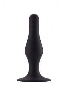 Korek analny zatyczka Butt Plug with Suction Cup - Medium - Black - Korki analne silikonowe - 1